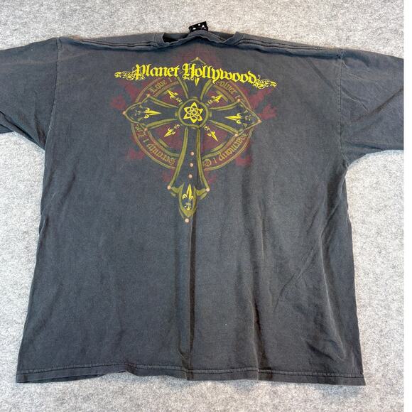 VINTAGE Planet Hollywood Orlando Shirt Mens XL Black Graphic Souvenir Tee 90s - Picture 2 of 7